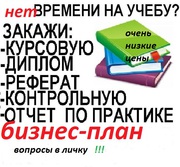 написание курсовых,  дипломных,  контрольных,  бизнес планов