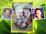 Шаржи,  портреты,  пейзажи 