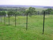 Забор из сетки рабицы,  профлиста,  панелей.