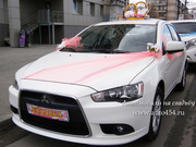 Белый Mitsubishi Lancer X для свадеб