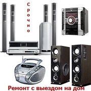 Ремонт видеомагнитофонов,  муз центров,  dvd. Выезд. 