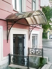 Купить готовый козырёк над входом в СПб дешево со склада производителя