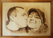  Портреты и картины выжженные на дереве по фотографии.